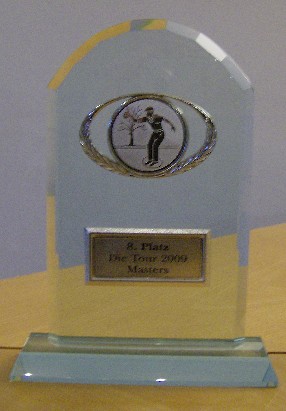 Der Pokal fr Platz 8 beim Masters 2009