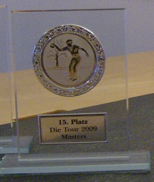 Der Pokal fr Platz 15 beim Masters 2009