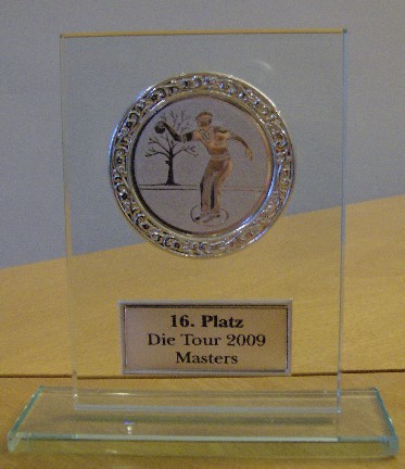 Der Pokal fr Platz 16 beim Masters 2009